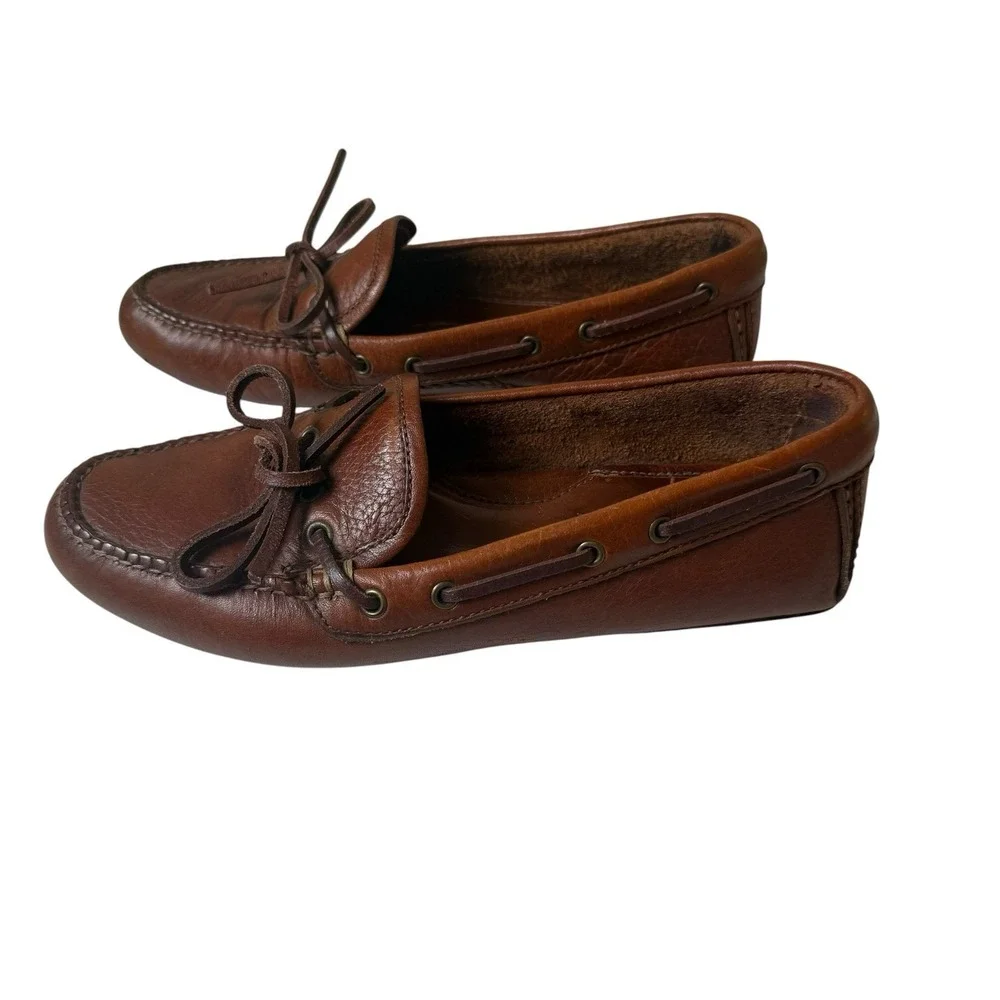 Vintage Coach Women's Dark Leather Loafer Moccasin Driving Shoes Size 6.5 Brazil